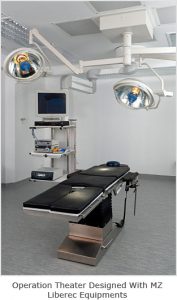 Operation Theater Designed With MZ Liberec Equipments